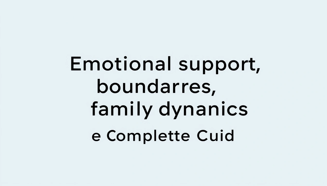 Emotional support, boundaries, and family dynamics — The Complete Guide